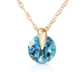 1 Carat 14K Solid Yellow Gold Express Yourself Blue Topaz Necklace