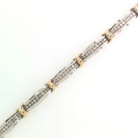 10KW Two-Tone Diamond Tennis Bracelet approx 0.50ctTW