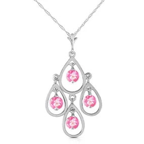 1.2 Carat 14K Solid White Gold Not Hyphenated Pink Topaz Necklace