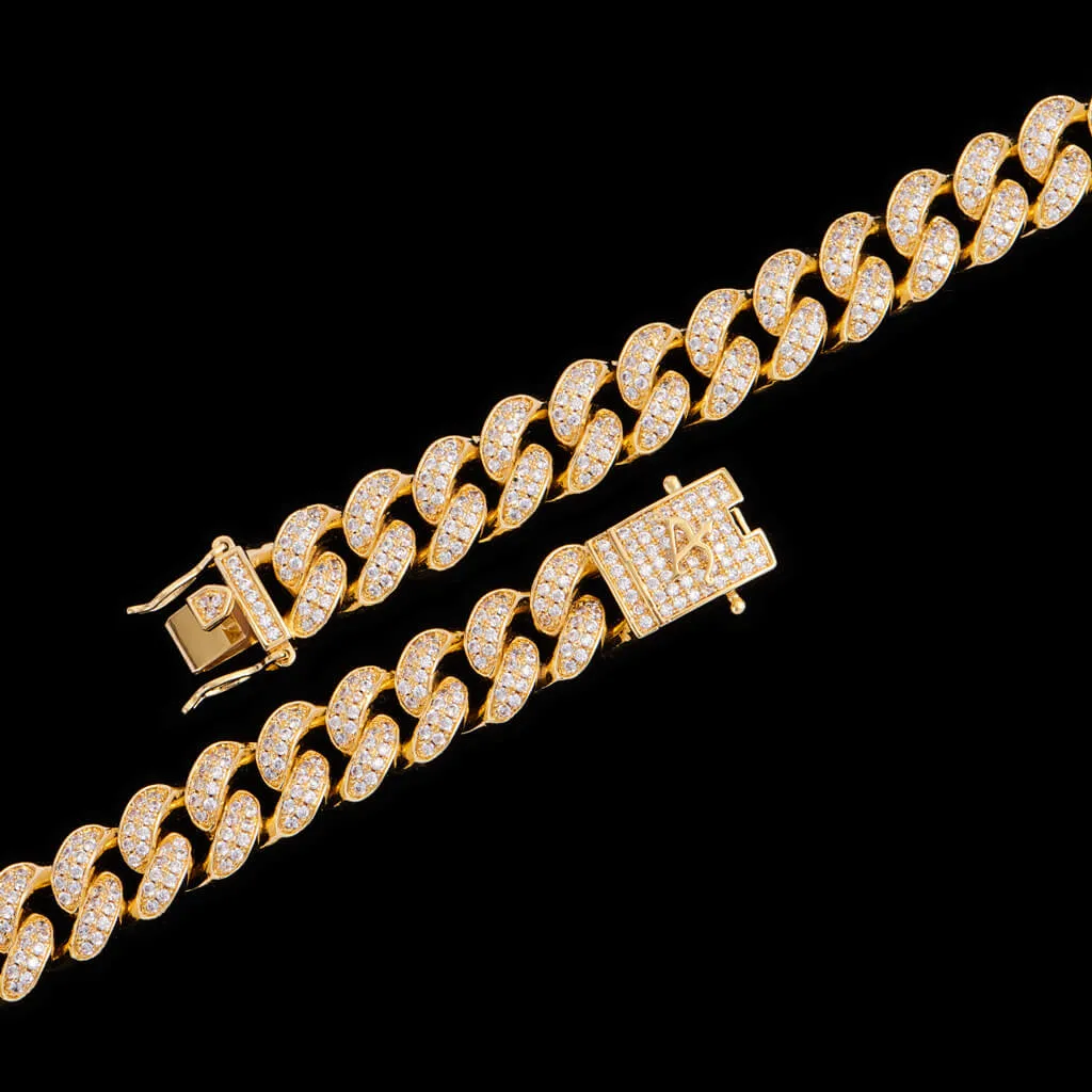 12mm 14K Gold Iced Cuban Chain [SHIP TO THE US ONLY]