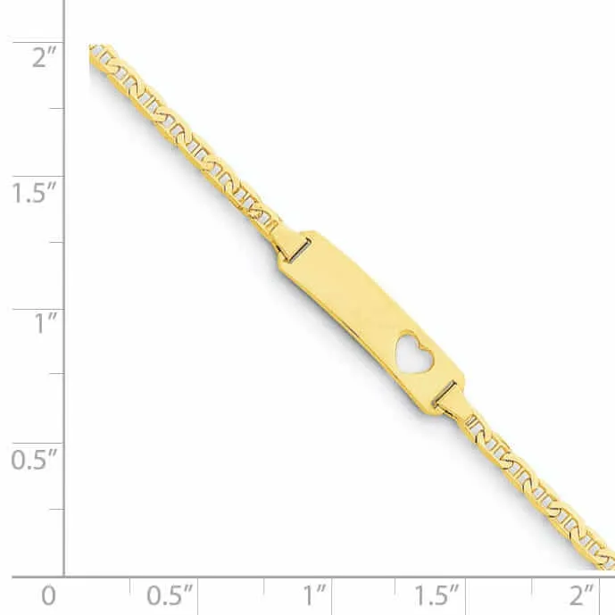 14k Baby ID Plate with Cut-out Heart Bracelet