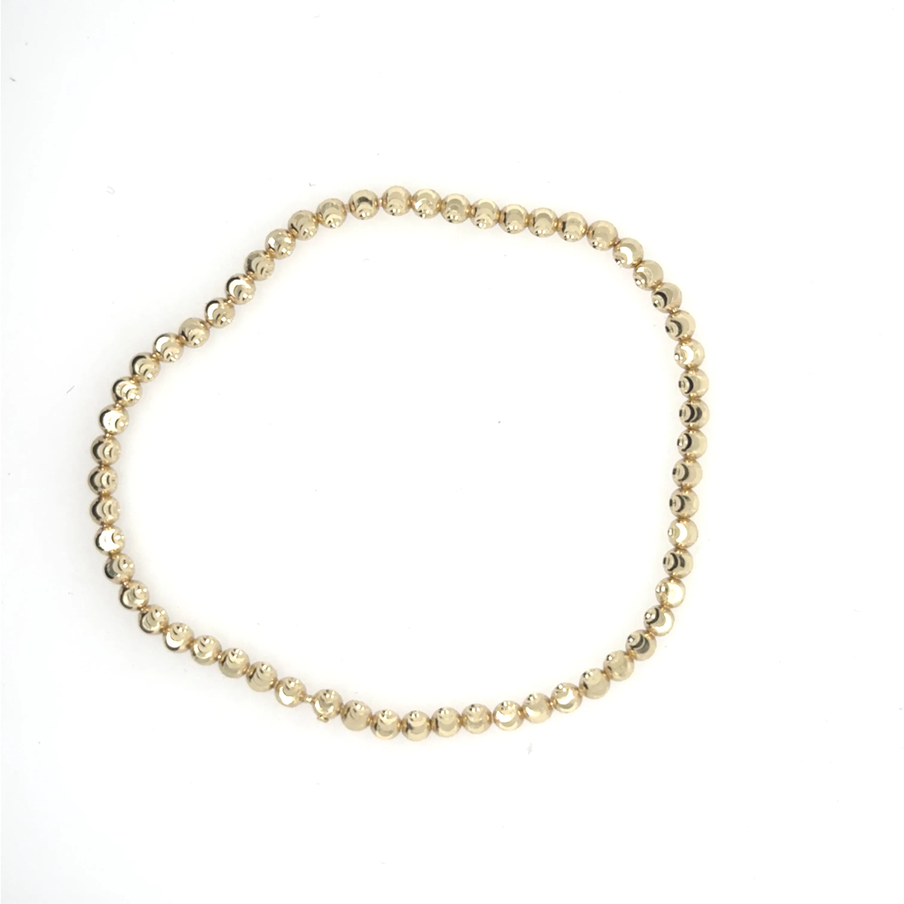 14K Diamond Cut Stretch Bead Bracelet