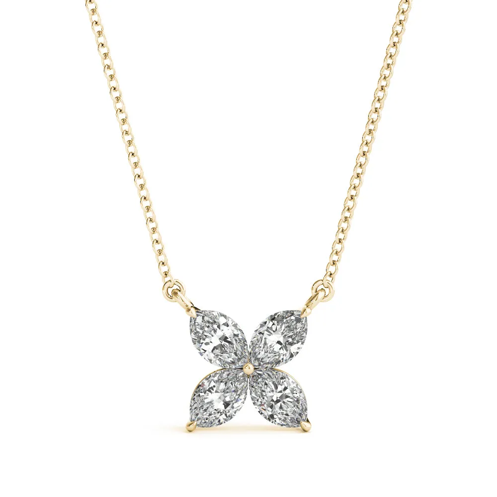 14K Marquise Diamond Necklace / Pendant