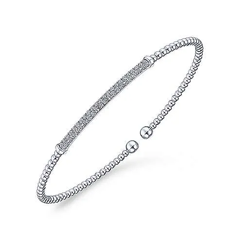 14K W Gold 0.34cttw Diamond Bangle