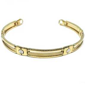 14k Yellow And White Gold Nail Head Mens Bracelet, 8.25"