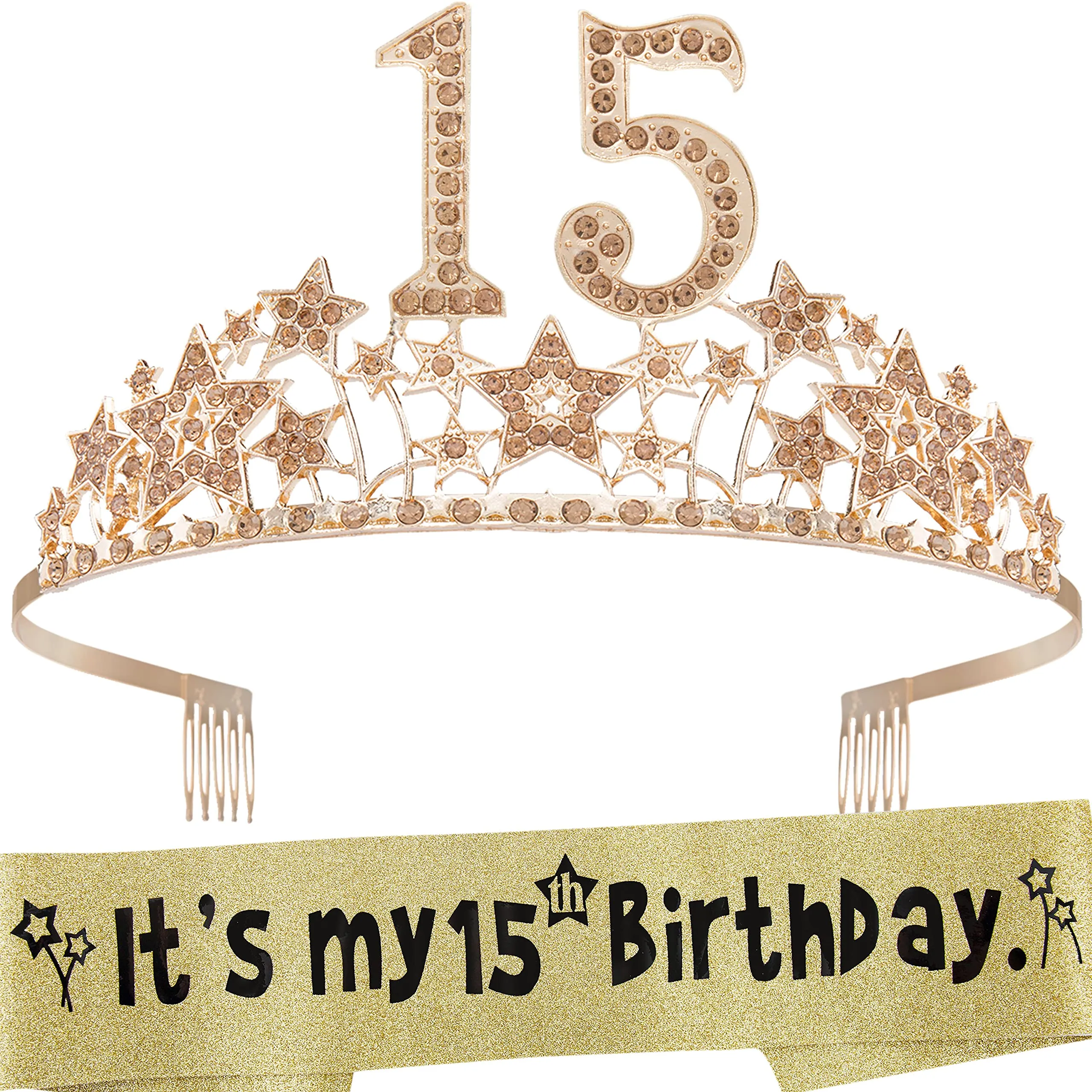 15th Birthday Gifts for Girls, 15th Birthday Tiara and Sash, 15th Birthday Decorations