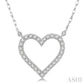 1/6 Ctw Heart Shape Round Cut Diamond Necklace in 10K White Gold