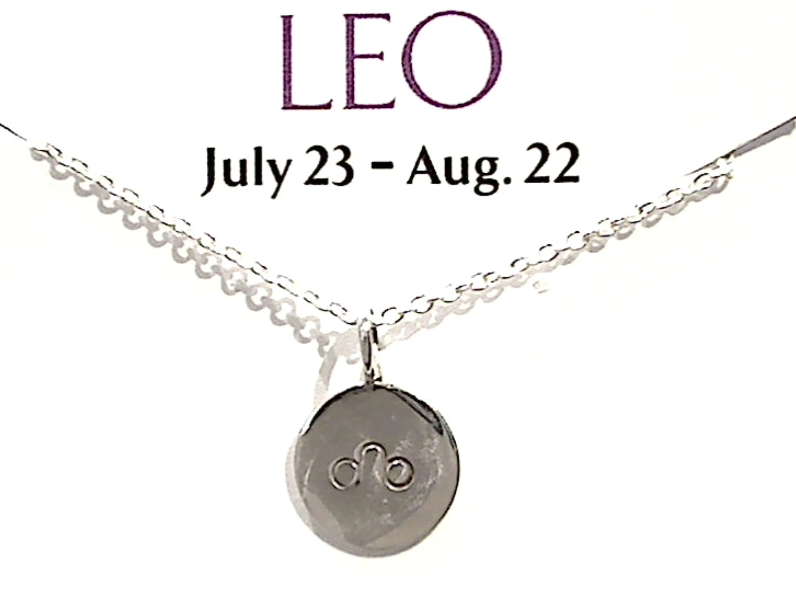 16" - 18" Sterling Silver Leo Zodiac Necklace