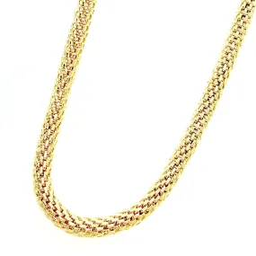 18 inch 18K Gold Plated Hollow Mesh Stainless Steel Chain