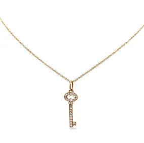 18ct Gold Tiffany & Co. Vintage Oval Diamond Key Charm Necklace