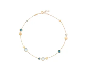 18K Gold Jaipur Color Mixed Topaz Necklace