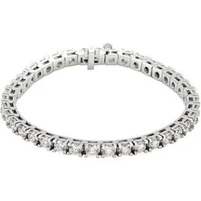 18K White 10 CTW Diamond Line 7.25" Bracelet