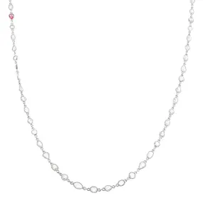 18K White Gold Diamond Link Chain