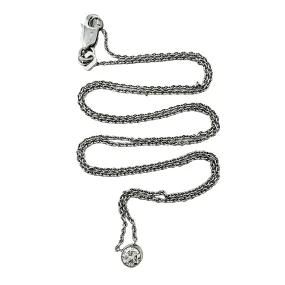 18K White Gold Necklace with 0.20ct Bezel Set Diamond Pendant