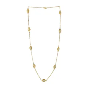 18K Yellow Gold 9-Station Diamond Secret Garden Necklace