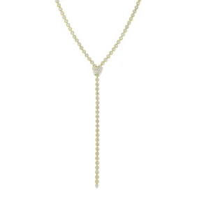 18K Yellow Gold Zipper Diamond Long Necklace