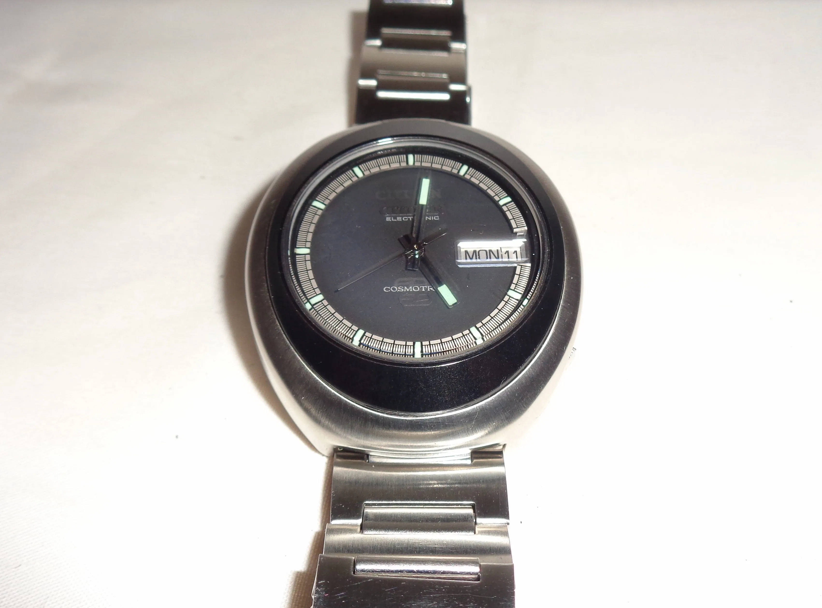 1970s Citizen Cosmotron 7804A Stainless Steel Vintage Automatic Electronic Watch