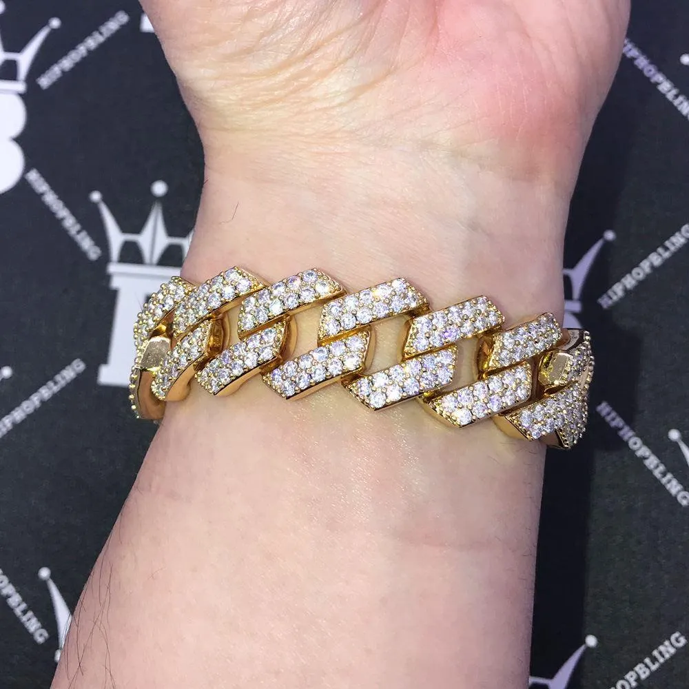 19MM Turkish Cuban Link Iced Out Hip Hop Bracelet