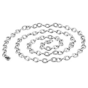 24 inch Oval Cable Link Stainless Steel Necklace Chain