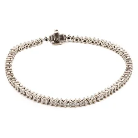 2.5ct Round Brilliant Diamond Tennis Bracelet Set in 18K White Gold