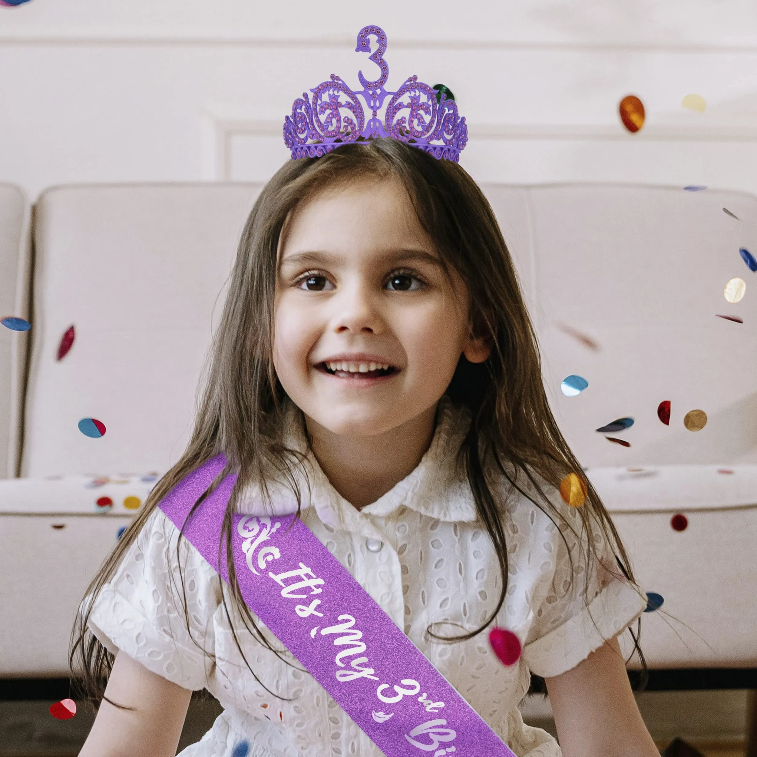 3rd Birthday, 3rd Birthday Tiara and Sash, 3rd Birthday Decorations for Girls, 3rd