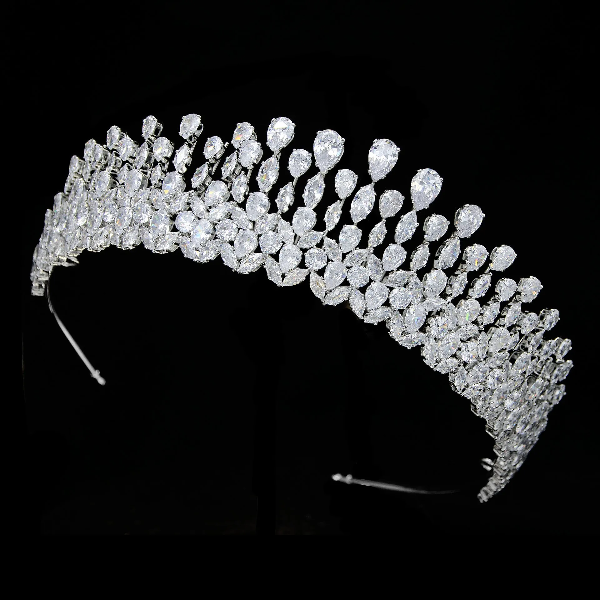 5.3cm Classic Zirconia Wedding Tiara,Women's Crystal Big Tiara for Bride,Prom,Party Head Accessories GS0323