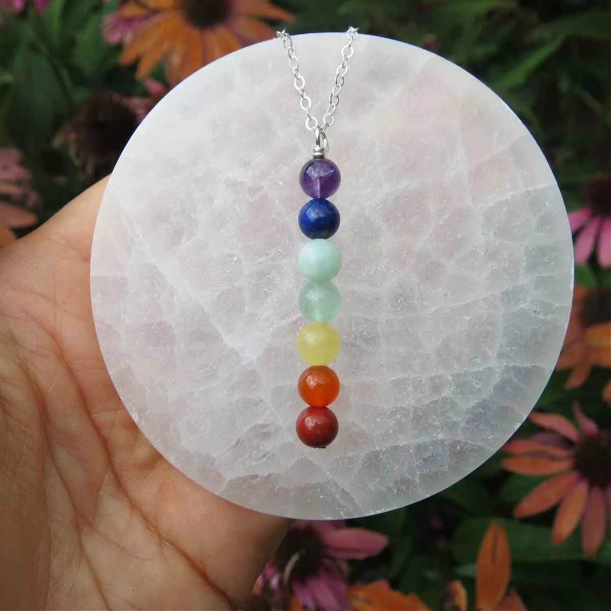 7 Chakra Necklace | Beaded Stone Chakra Crystal Necklace