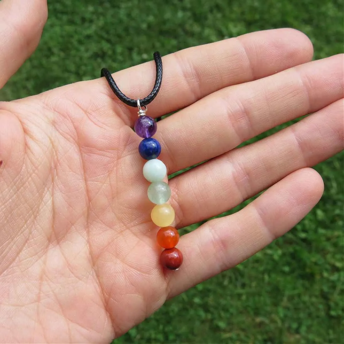 7 Chakra Necklace | Beaded Stone Chakra Crystal Necklace