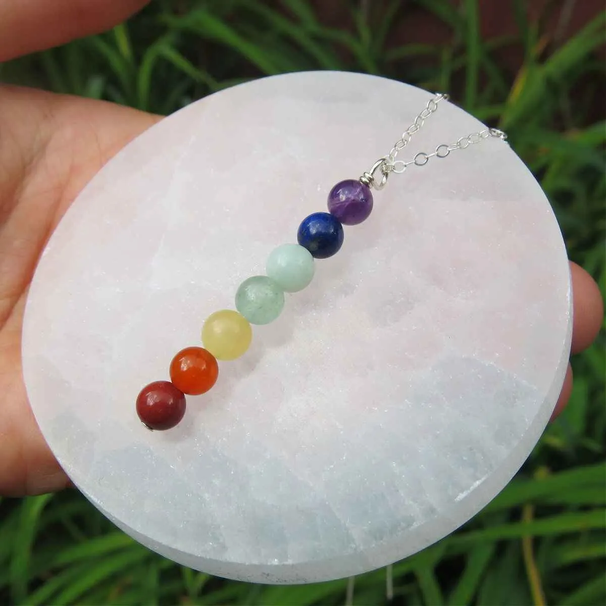 7 Chakra Necklace | Beaded Stone Chakra Crystal Necklace