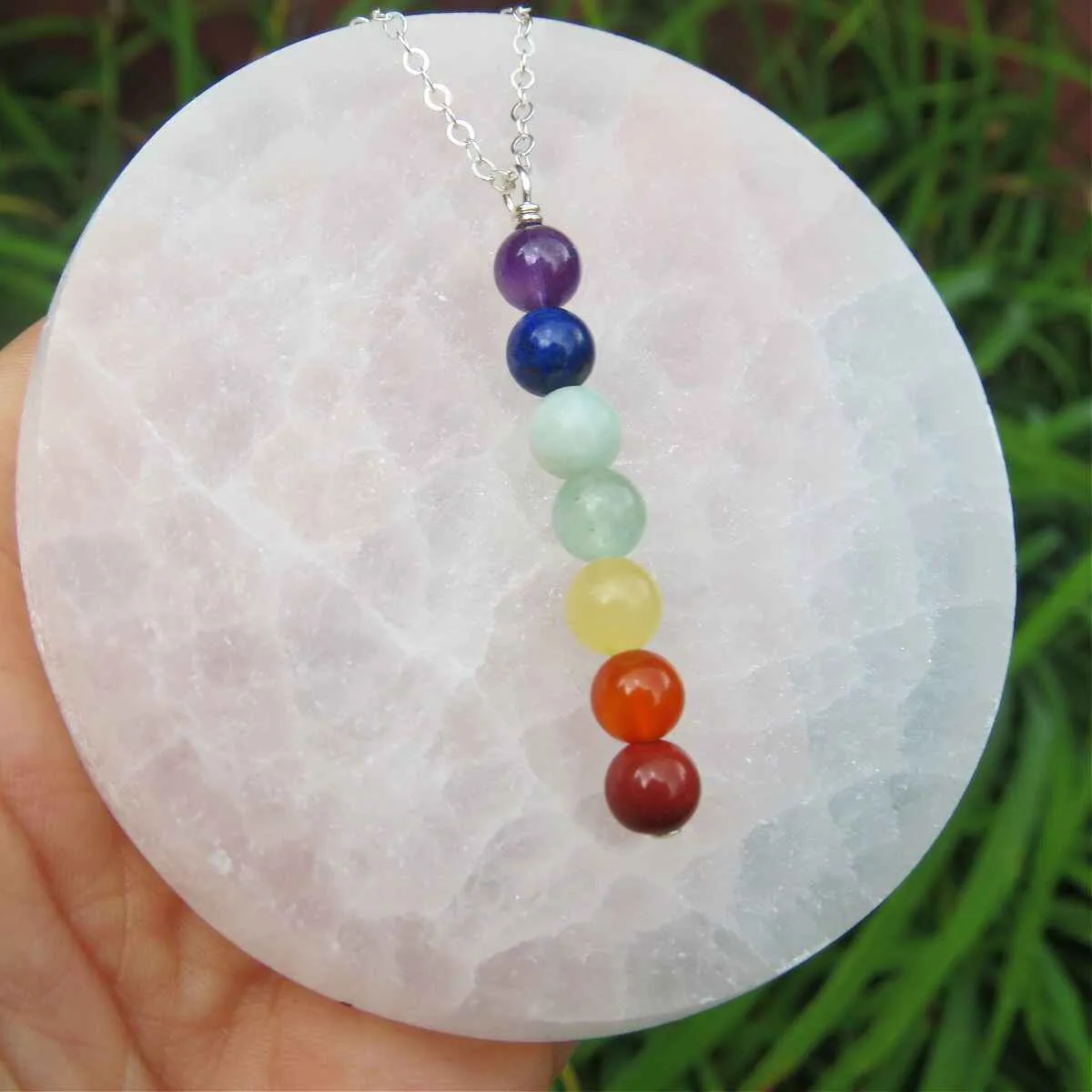 7 Chakra Necklace | Beaded Stone Chakra Crystal Necklace