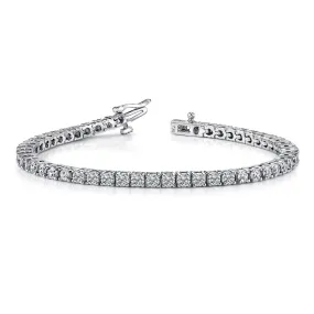 8 Carat Round 14K White Gold 4 Prong Diamond Tennis Bracelet (Classic Quality)