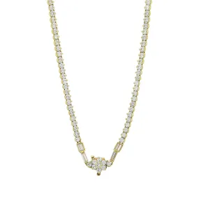 8.90-Carat Diamond Riviera Necklace with Flower Clasp