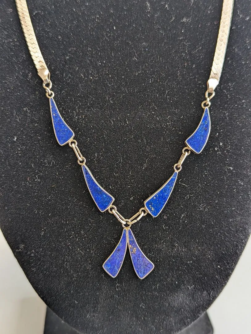 925 Sterling Silver Lapis Lazuli Blue Necklace