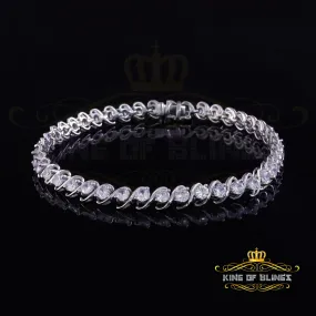 925 White Silver 8MM 0.8CT Cubic Zircon Tennis Men's/Womens Bracelet 9 Inch long