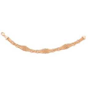 9ct Rose Gold Silver Infused Gate Bracelet