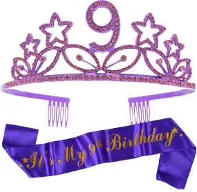 9th Birthday, 9th Birthday Gifts for Girl, 9th Birthday Crown, 9th Birthday Tiara