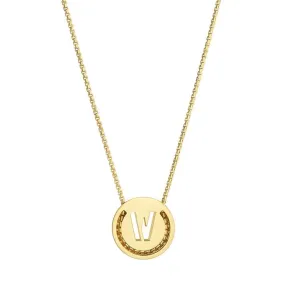 ABC's - W 18K Gold Plated Necklace