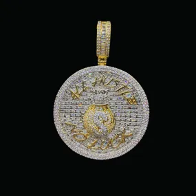 All Hustle No Luck Iced Out Letter Diamond Pendant Necklace