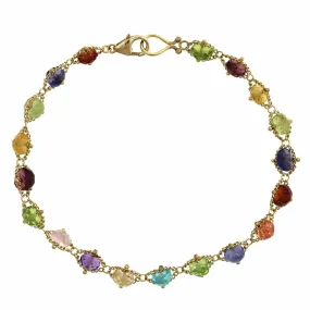 Amali 18K Yellow Gold Textile Multi Gemstone Bracelet