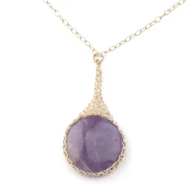 Amethyst necklace , pendant charm necklace