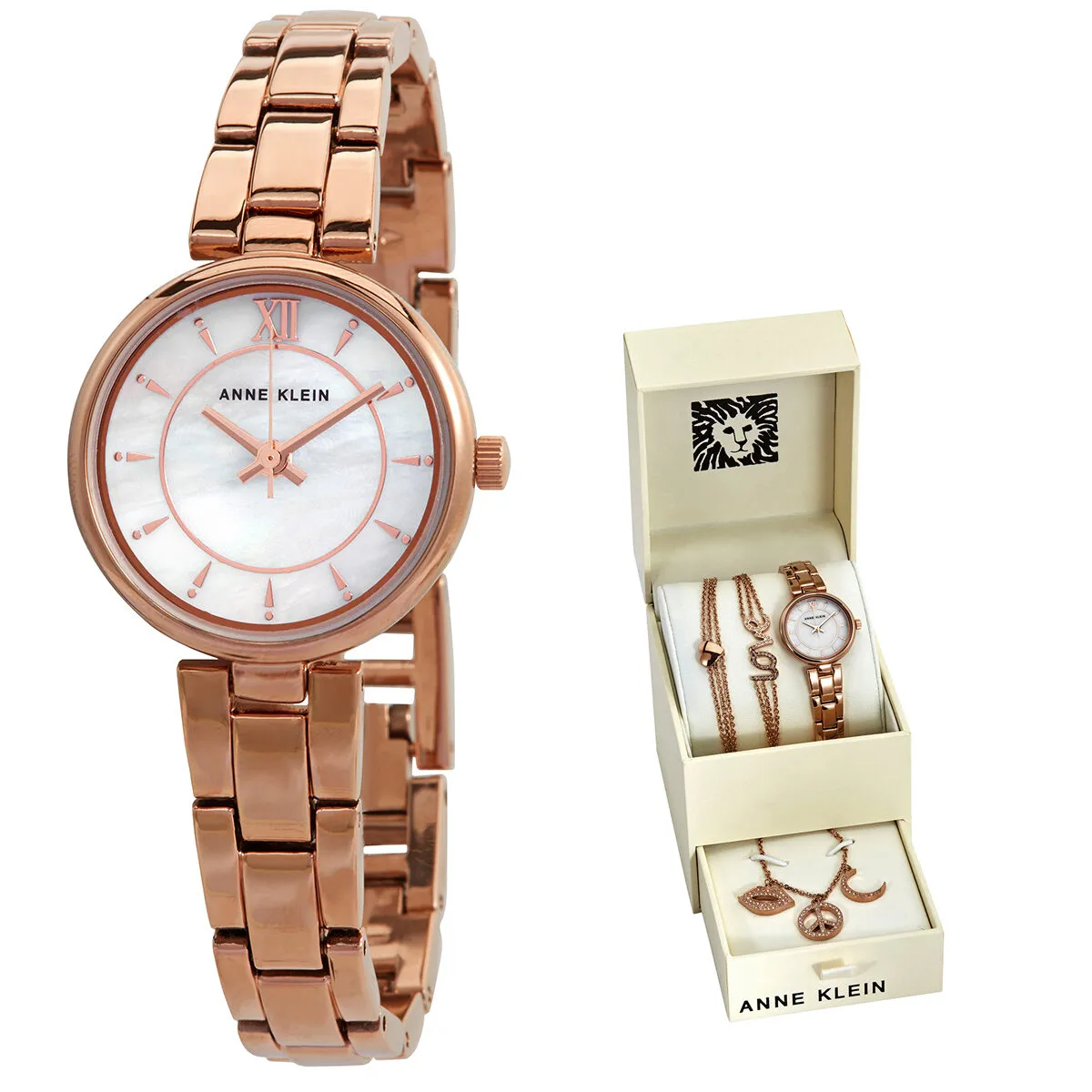 Anne Klein Quartz  Dial Ladies Watch and Jewelry Set 3598RGST