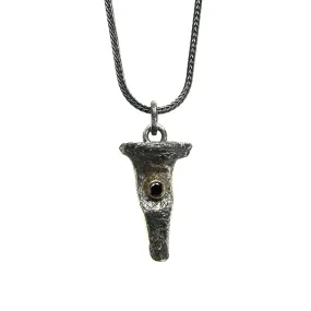 Antique Nail Fragment Necklace with Black Diamond