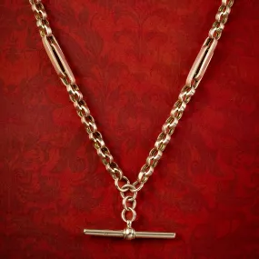 Antique Victorian 9ct Gold Albert Chain With T-Bar