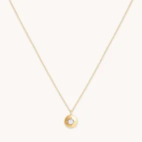 April Topaz Birthstone Necklace in Solid Gold