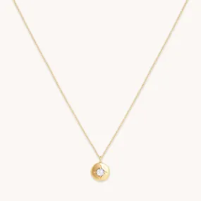 April Topaz Birthstone Necklace in Solid Gold