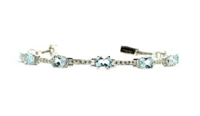 Aquamarine & Diamond Hot-cake Bracelet/ Item Code :BR 6