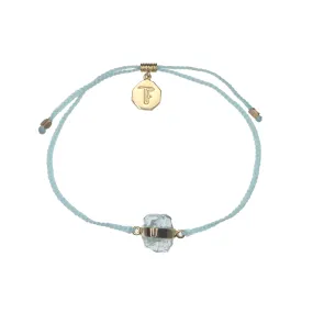 AQUAMARINE CRYSTAL BRACELET - MINT - GOLD