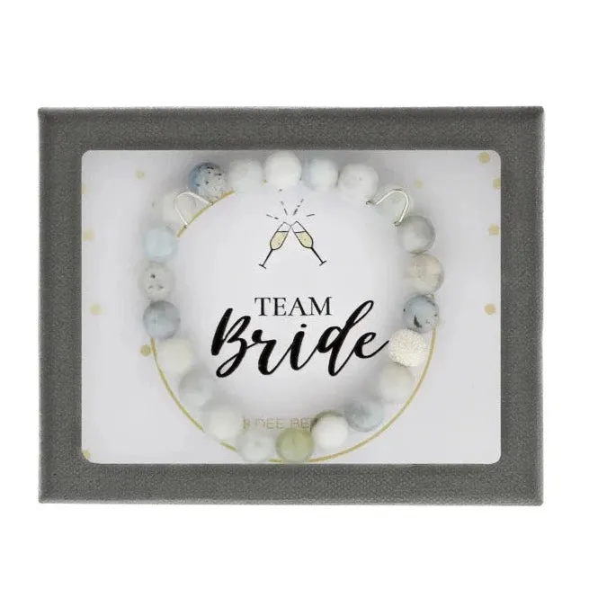 Aquamarine "Team Bride" with Sterling Silver Shimmer Bead Gift Box