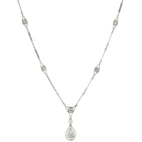 Art Deco Platinum Diamond Necklace Pendant