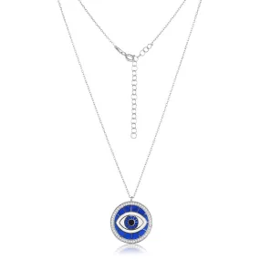 Artistic Evil Eye Necklace Sterling Silver